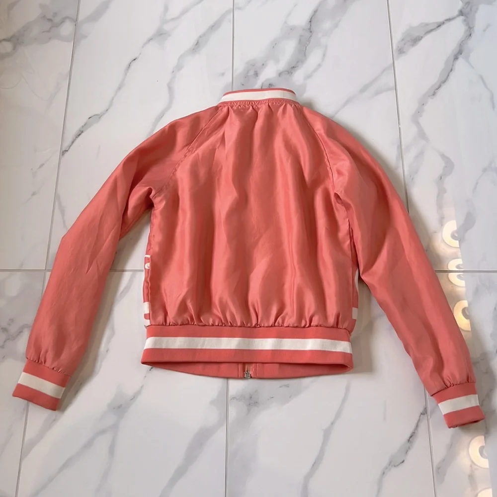 Junk Food Disney Minnie & Mickey Mouse Zip Up Bomber Jacket Girls S